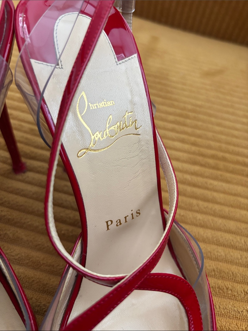 Christian Louboutin Optisexy Red Patent Slingback Strappy Pointed Heels - Picture 3 of 7